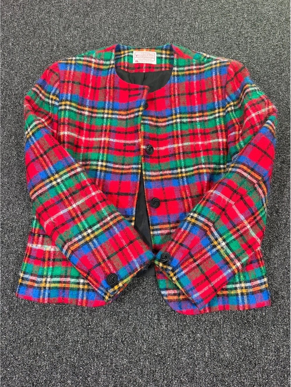 Vintage Pendleton Petite Red Plaid Virgin Wool Jacket